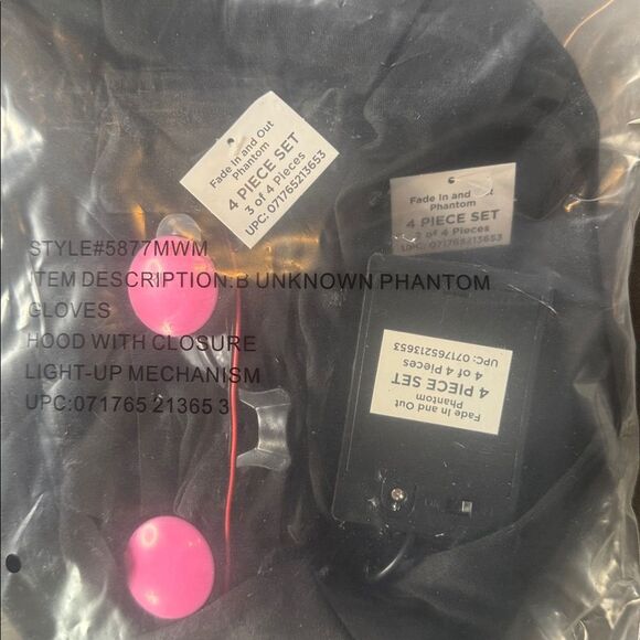 Kids Fade In and Out Phantom Halloween Costume Size M 8 NEW - Picture 4 of 9